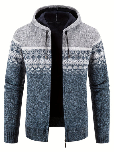 Strick-Hoodie mit Rautenmuster für Herren