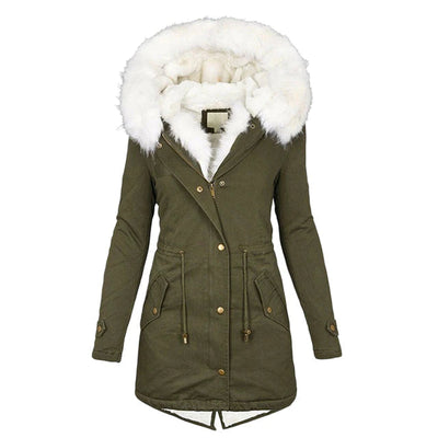Winterjacke mit Kapuze und warmem Innenfutter für Frauen