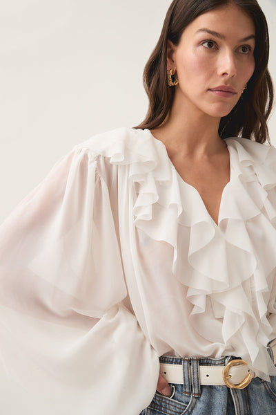 Agueda® | Verspielte Pom-Pom-Bluse für Damen. Spaß