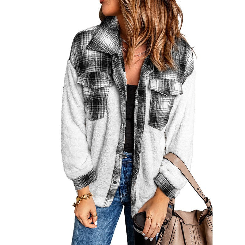 Steppjacke mit Revers für Frauen
