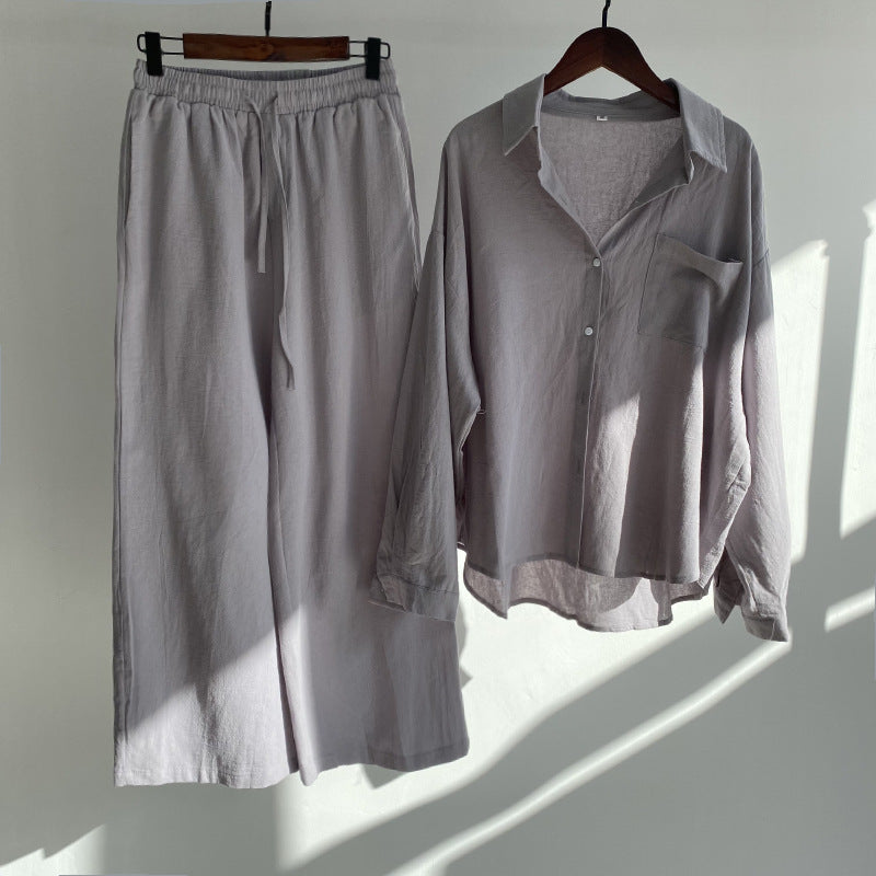 Ingrid™ | 2-Teiliges Set im Leinen-Look | Shirt & weite Hose