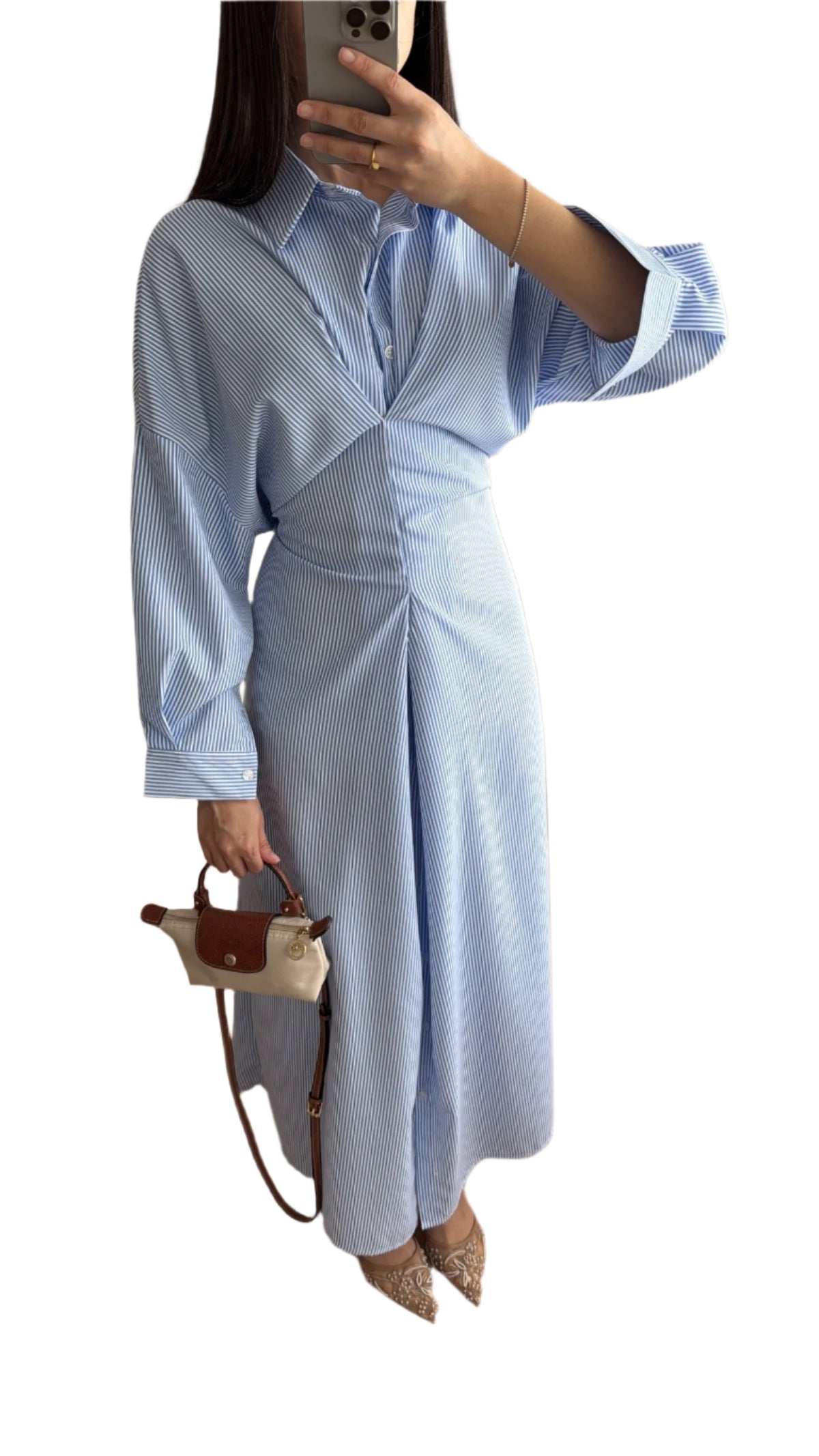 Elowen Lang Blusenkleid mit Langen Ärmeln