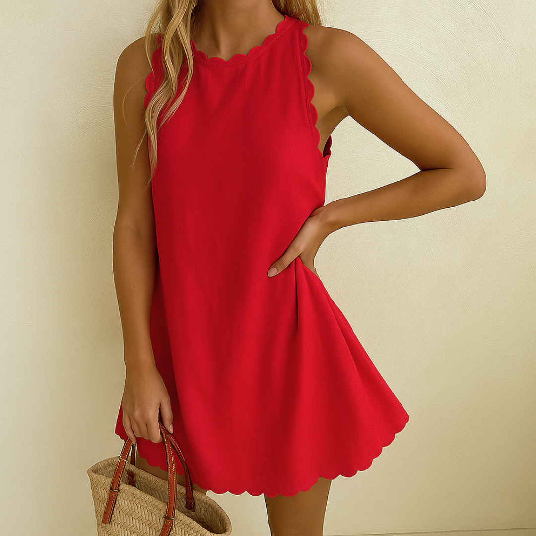 Emma™ | Schickes Kleid mit gewelltem Saum