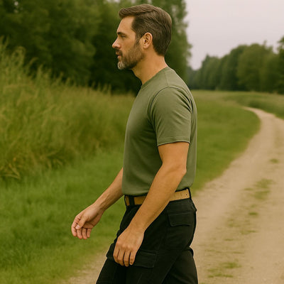 Sommer Cargo Shorts für Herren - Leichte Kurze Wanderhose mit Gürtel für Outdoor