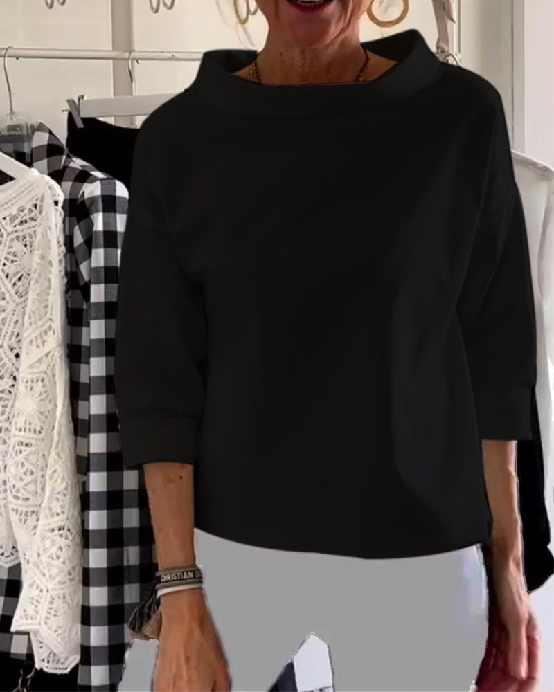 Aldona® | Elegante Damenbluse mit halben Ärmeln
