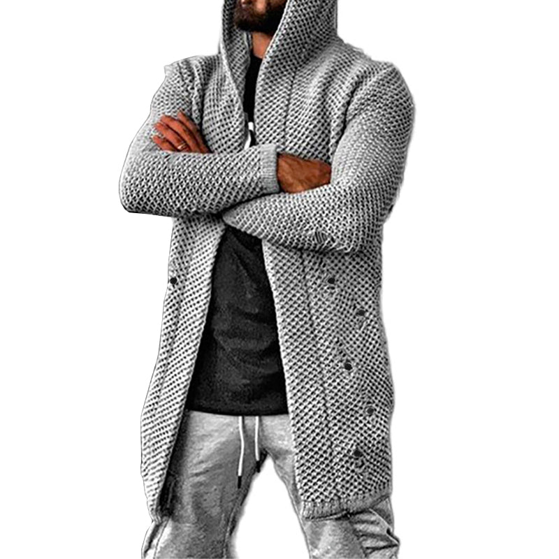 Lässige Strickjacke mit Kapuze für Männer