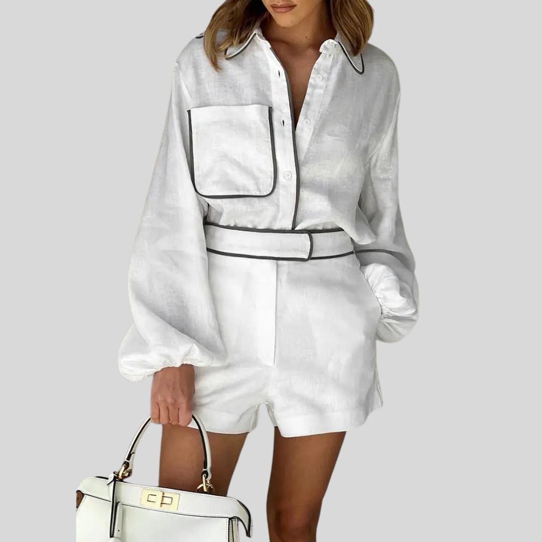 Elegantes Set mit Hemdbluse und Shorts