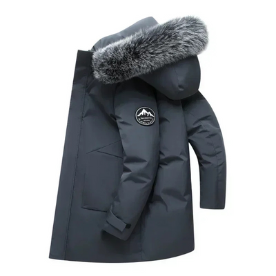 Winterparka mit Abnehmbarem Pelzkragen für Herren