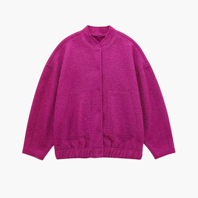 Damen Oversized Jacke mit offenem Frontdesign und aufgesetzten Taschen