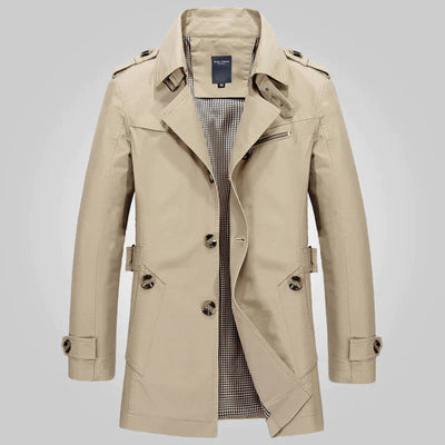 Eleganter Trenchcoat mit Manschettenärmeln für Männer