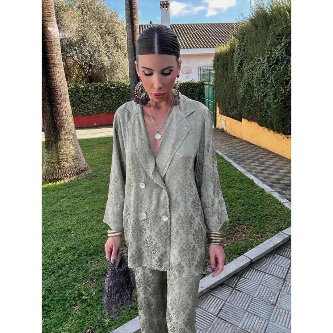 Elegantes Jacquard-Set | Luxuriös & Zeitlos | Zweiteiliges Outfit