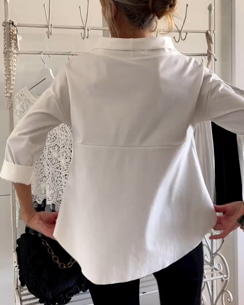 Aldona® | Elegante Damenbluse mit halben Ärmeln