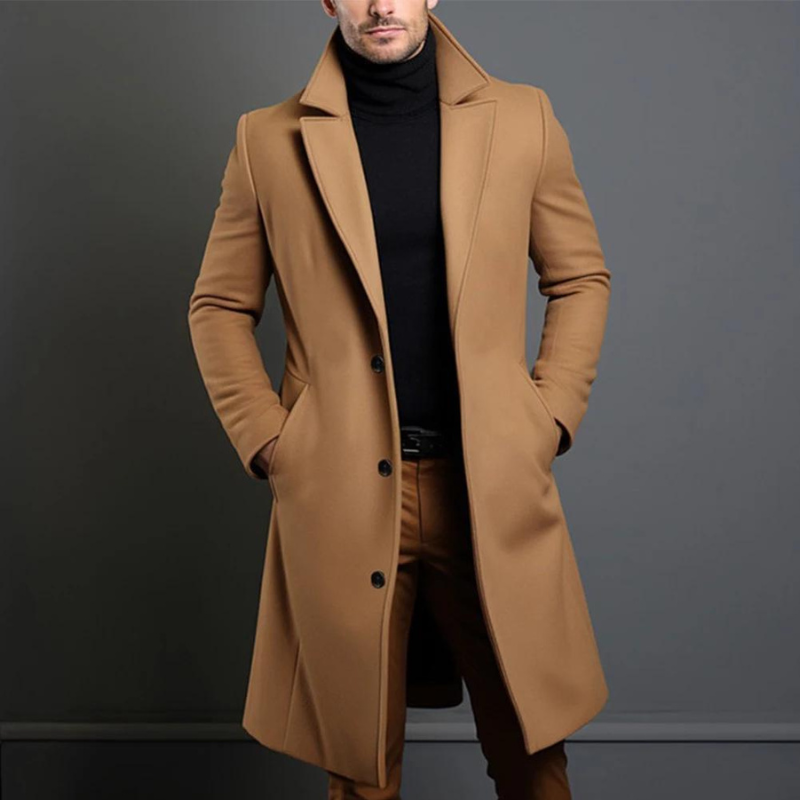 Klassischer Trenchcoat mit Gekerbtem Revers für Herren