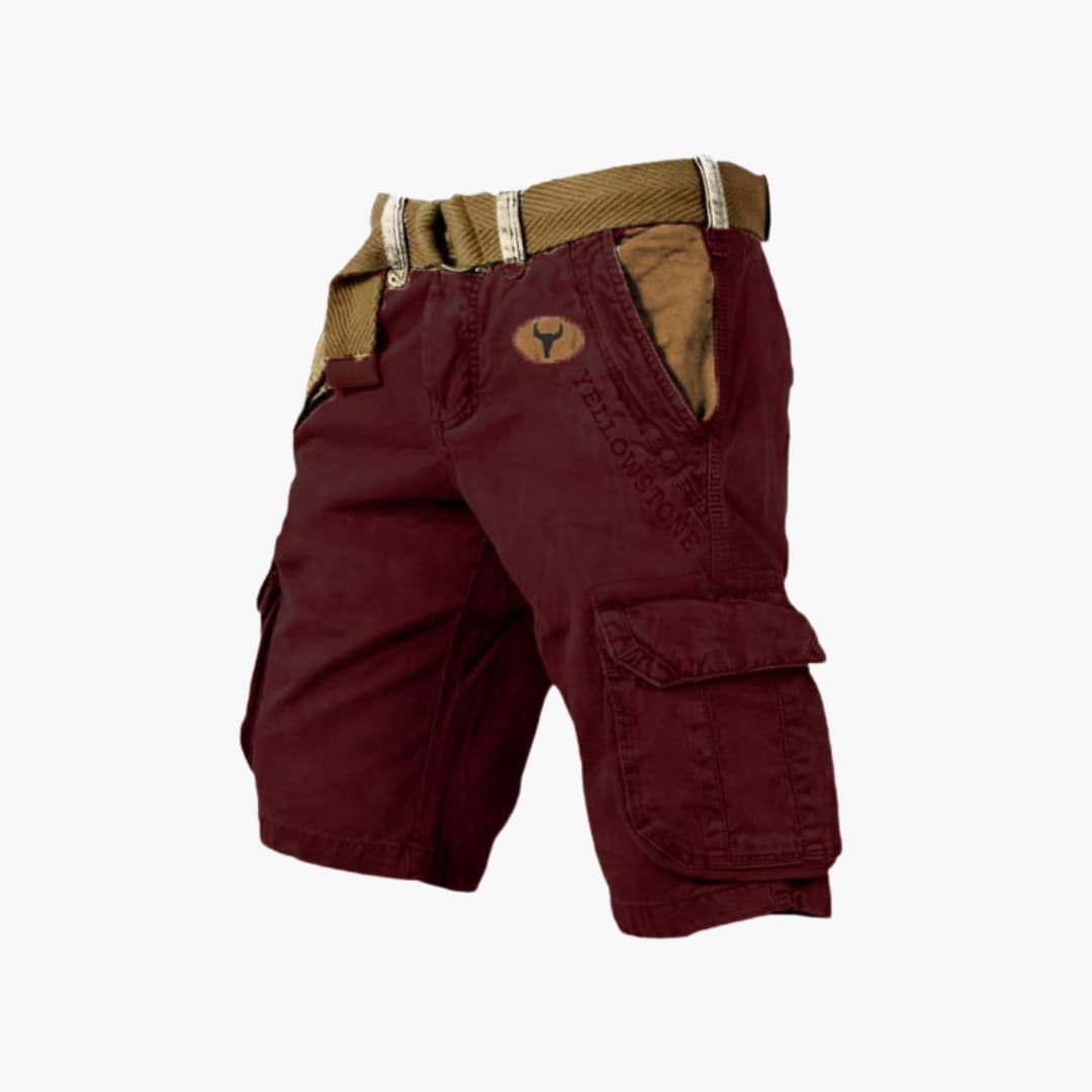 Sommer Cargo Shorts für Herren - Leichte Kurze Wanderhose mit Gürtel für Outdoor