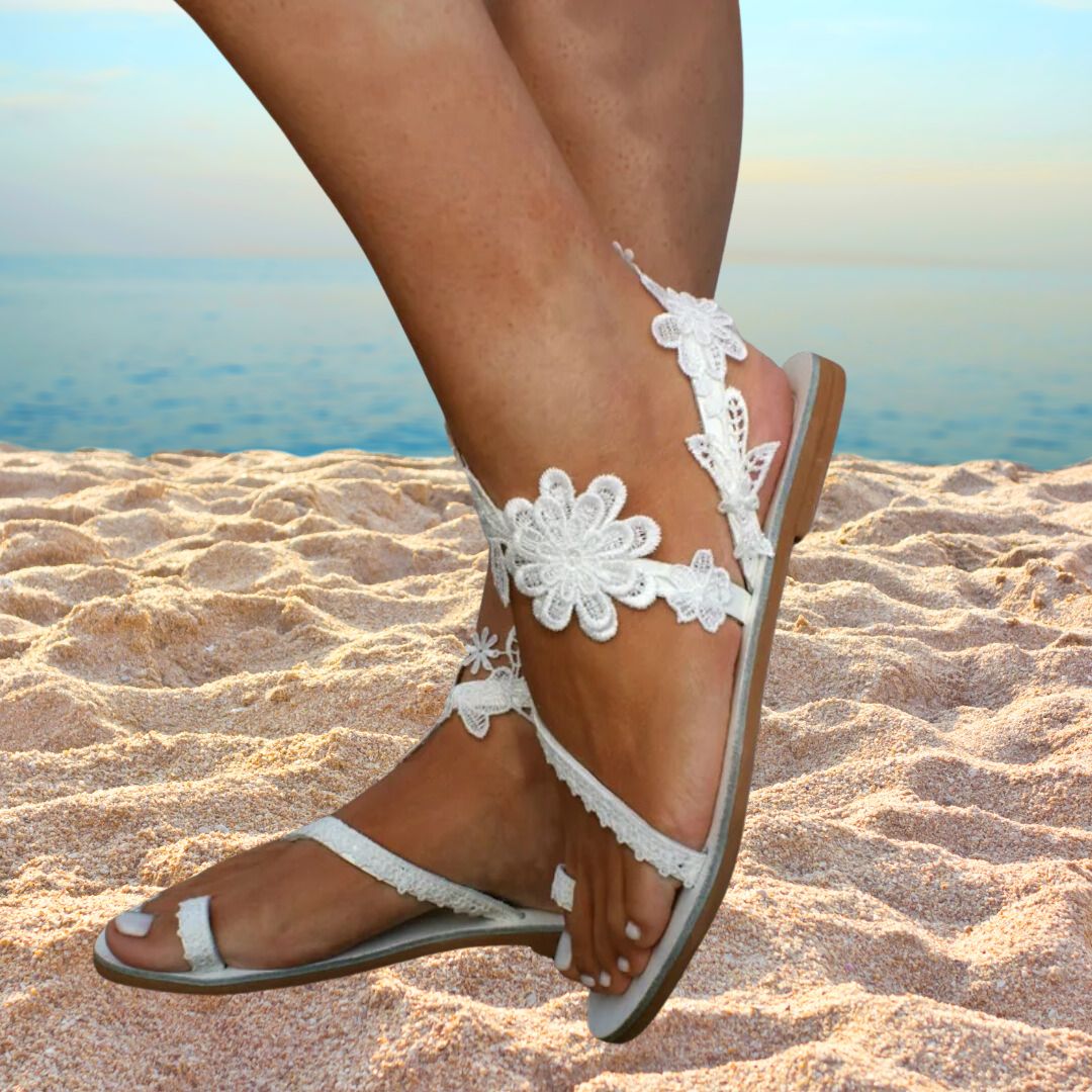 Emma Sommer Sandalen | Moderne Sommer-Sandalen mit Spitzendetails