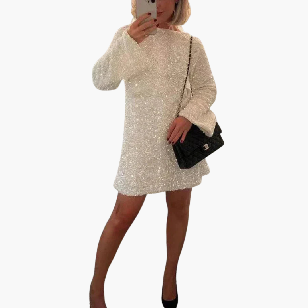 Mini-Kleid für Damen mit Pailletten-Details für besondere Anlässe