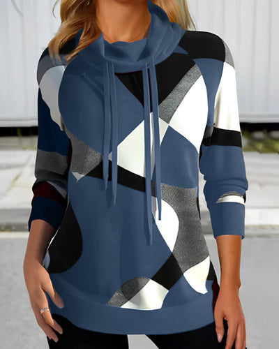Geometrischer Winterpullover für Frauen