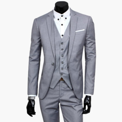 Herren Anzug dreiteilig mit Ein-Knopf Sakko und Weste