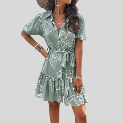 Hemdkleid mit abstraktem Druck