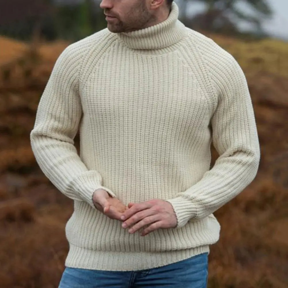 Gemütlicher Rollkragenpullover in Beige für Herren