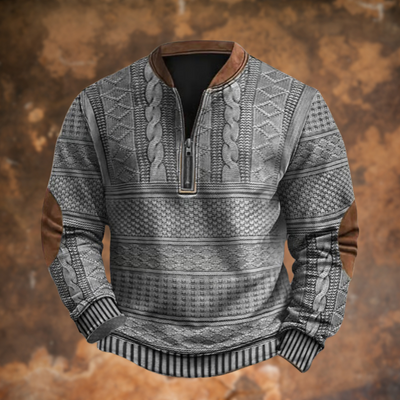 Vintage Strickpulli mit Reißverschluss für Herren