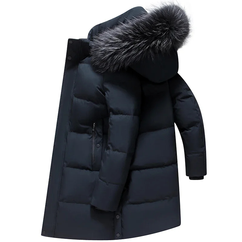 Zip-up Parka Jacke mit Pelzkapuze für Herren