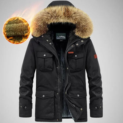 Winterjacke mit Fellkapuze für Männer