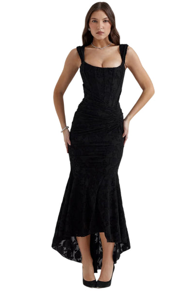 Celeste Maxikleid mit tiefem V-Ausschnitt