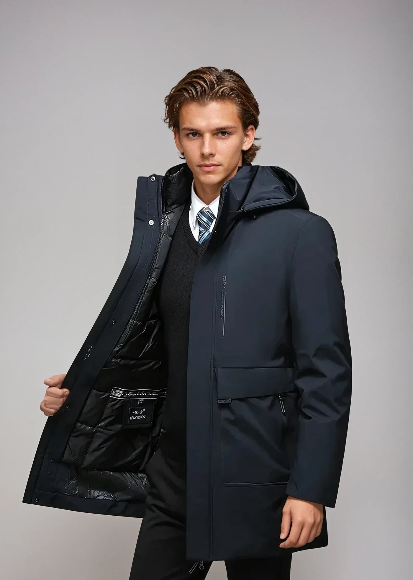Warmer Winddichter Parka Winterjacke für Herren