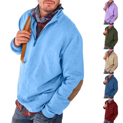 Lässiger Pullover mit halbem Reißverschluss für Herren