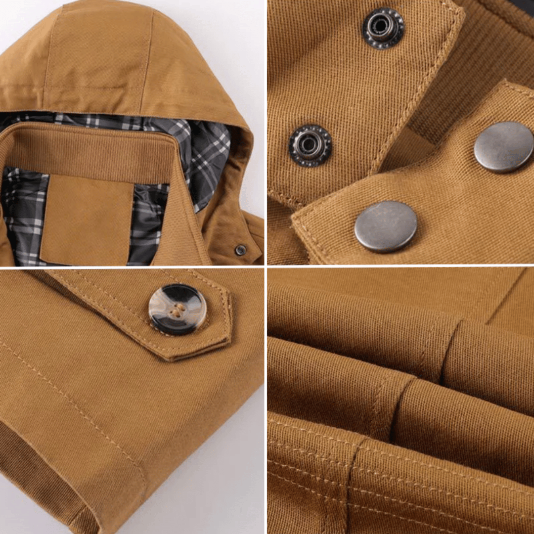 Mittellange Feldjacke mit Kapuze für Herren