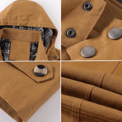 Mittellange Feldjacke mit Kapuze für Herren