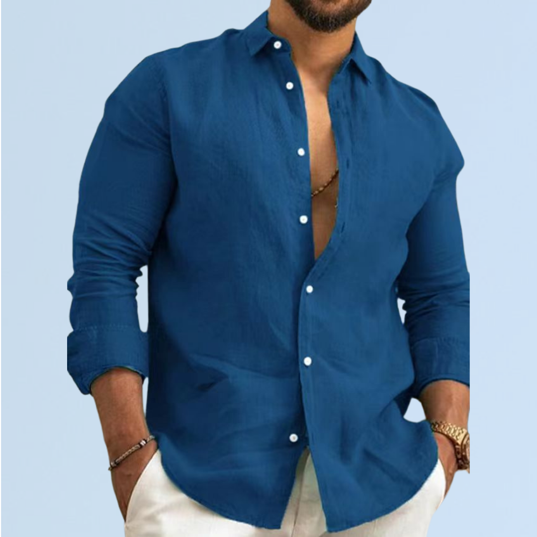 Thomas | Sommerliches Baumwollhemd mit italienischem Kragen