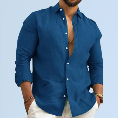 Thomas | Sommerliches Baumwollhemd mit italienischem Kragen