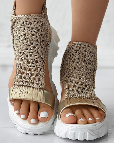 Gestrickte Damen-Sommersandalen - Bequem und schick