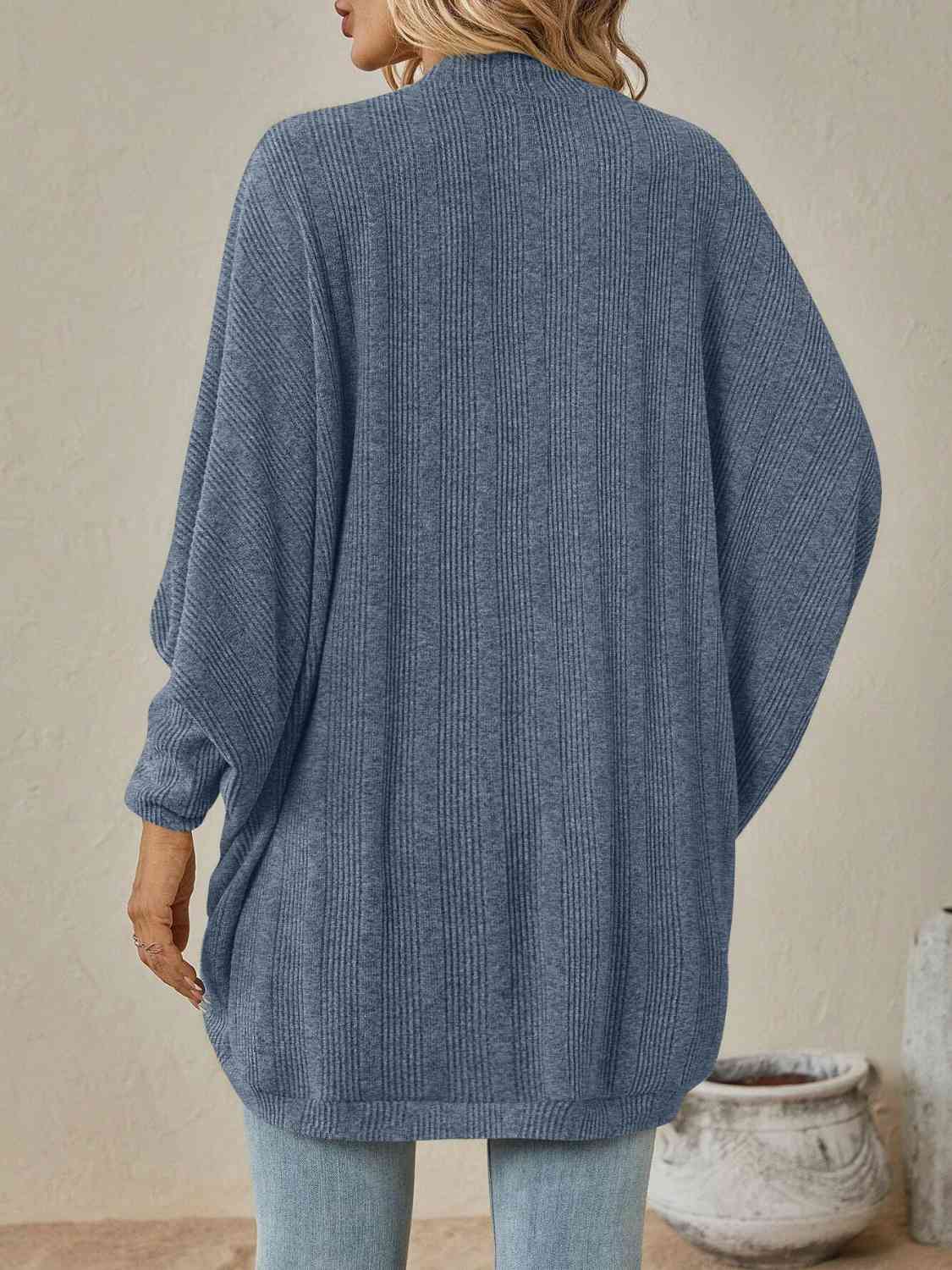 Lose Schulter Gerippte Strickjacke für Damen
