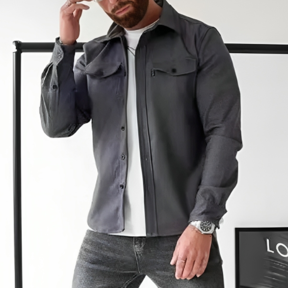 Langärmeliger Mantel mit Taschen für Herren
