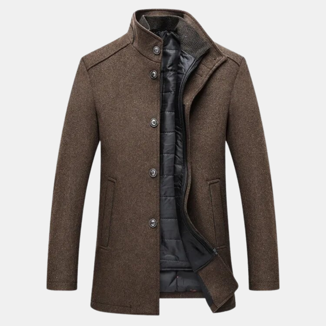 Eleganter Wintermantel mit Stehkragen für Herren