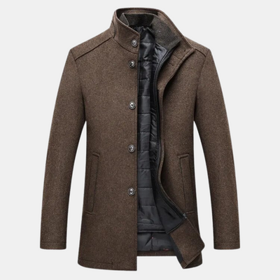 Eleganter Wintermantel mit Stehkragen für Herren