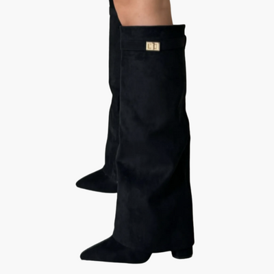 Kniehohe Damenstiefel mit Schnalle - Elegante Stiefel