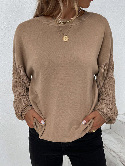 Lockerer Langärmeliger Strickpullover für Damen