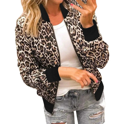 Leoparden-Bomberjacke für Damen