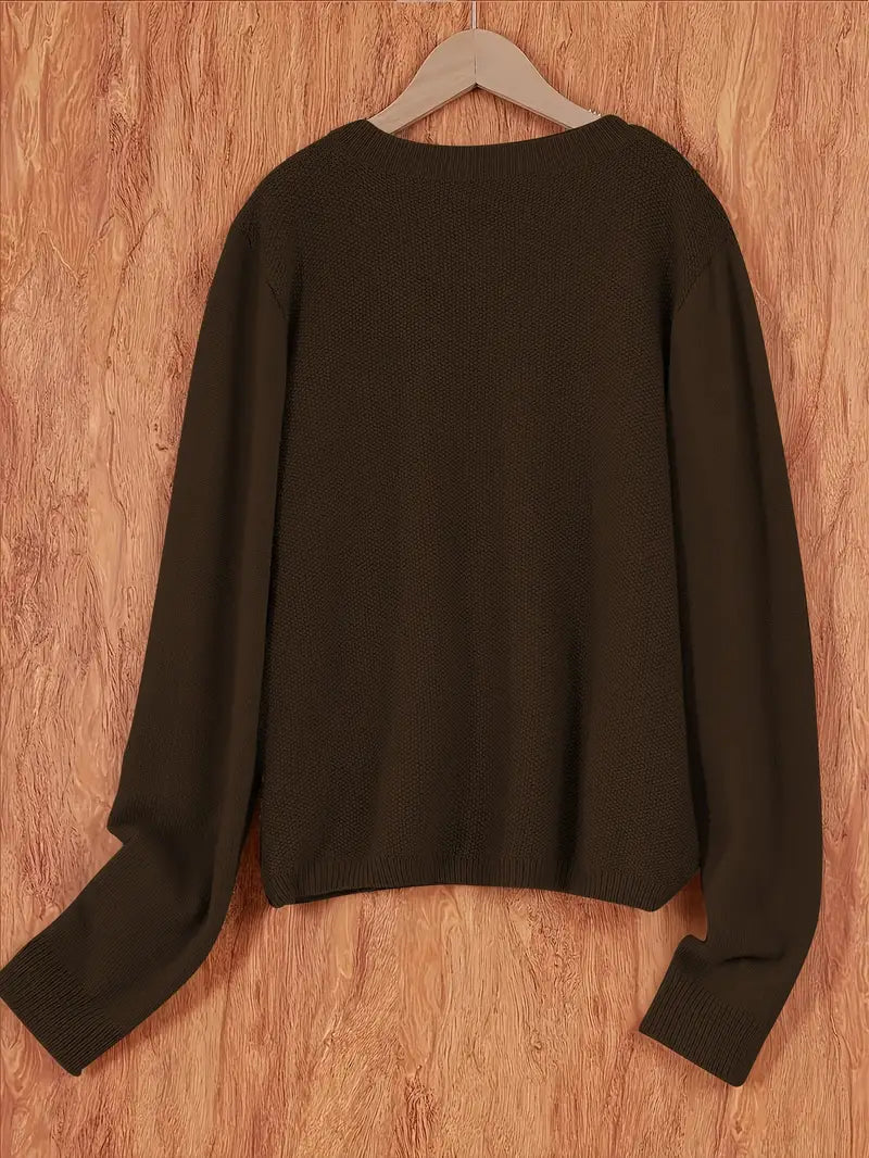 Strickjacke mit Aufgesetzter Tasche für Damen