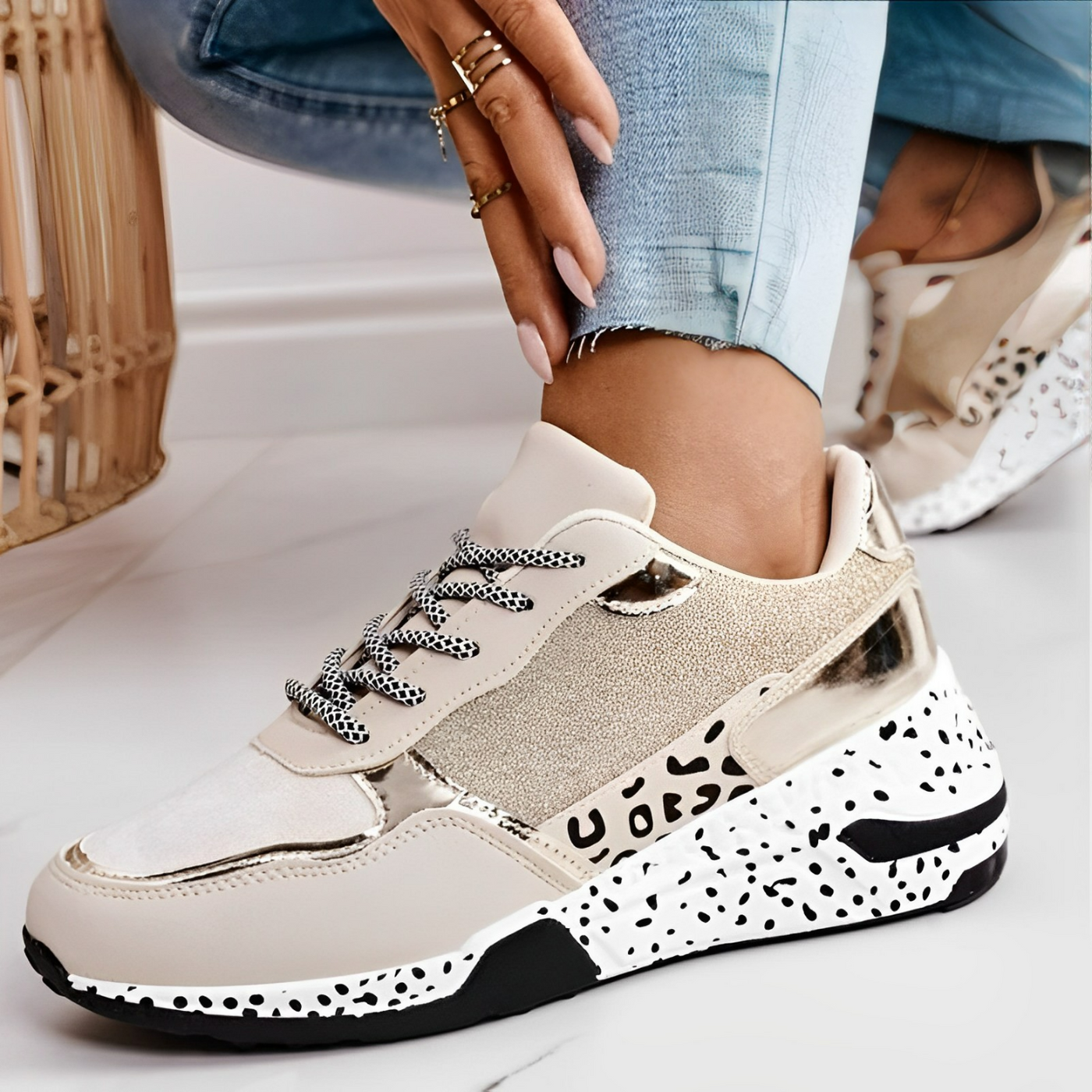 Sommerschuhe für Damen – Leichte Komfort Sneaker mit Muster