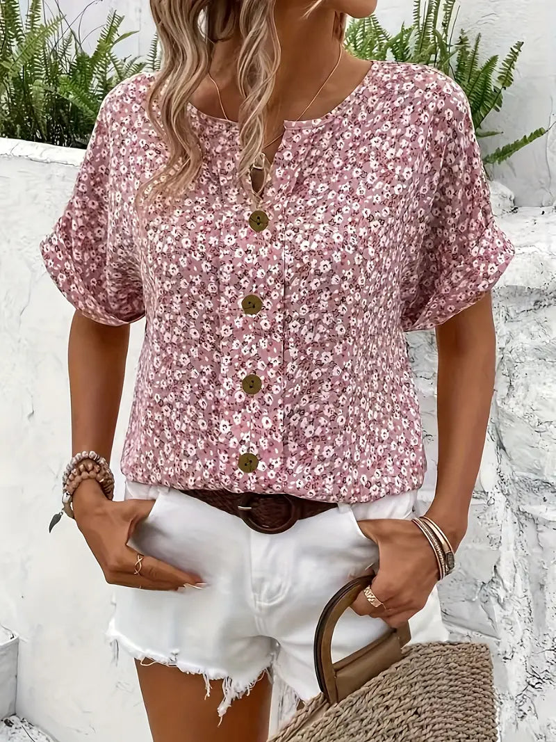 Antiope® | Geblümte Bluse mit Knopfverschluss