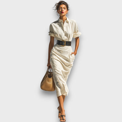 Isolde – Midi-Kleid mit kurzen Ärmeln