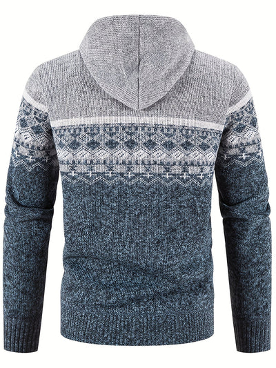 Strick-Hoodie mit Rautenmuster für Herren