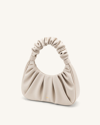 Handtasche mit Raffung | Halbmond-Form | Modisch & Modern
