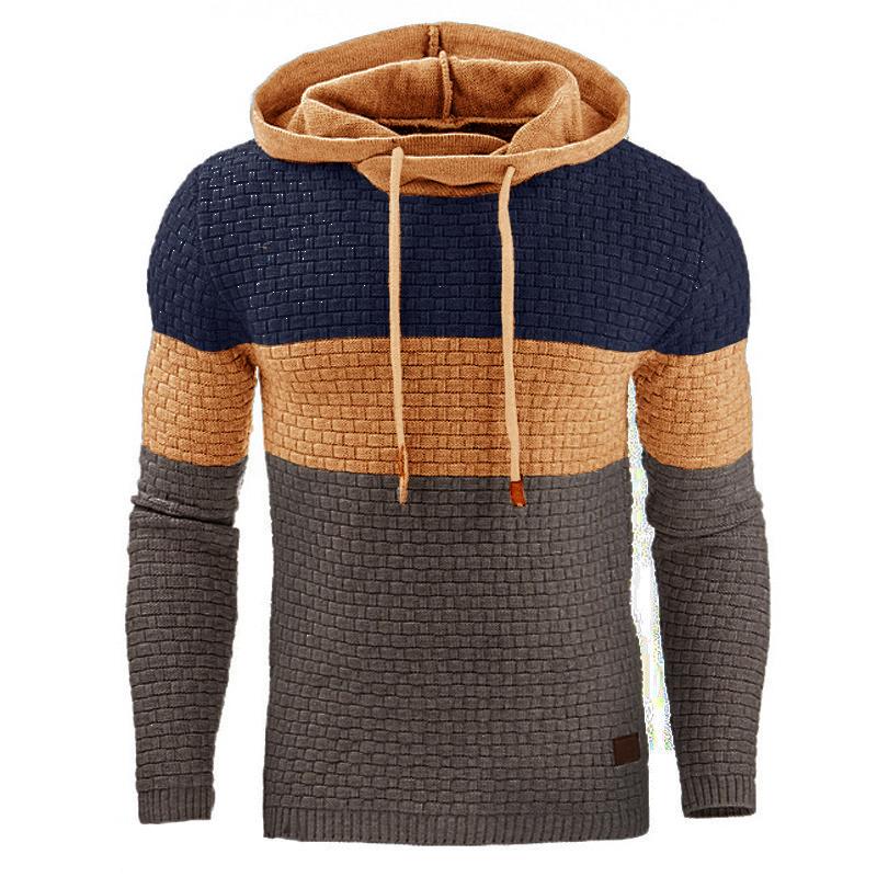 Dreifarbiger Block-Kapuzenpullover für Herren