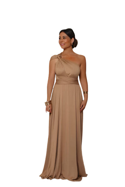 VersaGlam Elegante Convertible Abend Maxikleid – Fließend & Verstellbarer Sitz